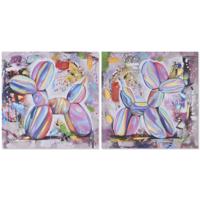 Schilderij Home ESPRIT Modern Hond 80 x 3 x 80 cm (2 Stuks) - thumbnail