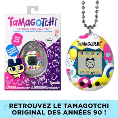 Tamagotchi - BANDAI - Origineel Tamagotchi - Memphis Style - virtueel elektronisch huisdier met kleurenscherm, 3 knoppen en spelletjes