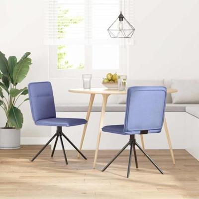 Eetkamerstoelen 2 st stof jeansblauw