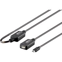 Renkforce USB-kabel USB 2.0 USB-C stekker, USB-A bus 10.00 m Zwart Actief met signaalversterking, Vergulde steekcontact - thumbnail
