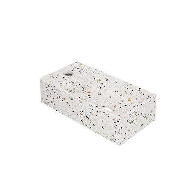 Fontein INK Versus 36x18x9cm Composiet Links Met Kraangat Mat Multi Terrazzo Fontein INK Versus 36x18x9cm Composiet Links Met Kraangat Mat Multi Terrazzo