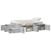 Opbergbedframe Grijs sonoma 244 x 127 x 53.5 cm Bewerkt hout - thumbnail
