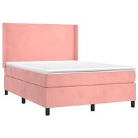 Boxspring met matras en LED fluweel roze 140x200 cm - thumbnail