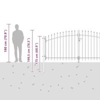 Tuinpoort met slot Grijs 150 x 300 cm Staal - thumbnail