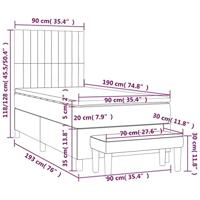 Boxspring met matras stof donkerbruin 90x190 cm - thumbnail