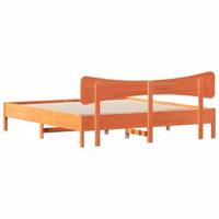Bedframe zonder matras massief grenenhout wasbruin 200x200 cm - thumbnail