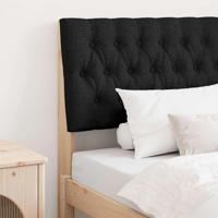 Gestoffeerd hoofdbord Zwart 90 cm Massief grenenhout - thumbnail