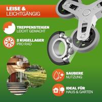 Steekwagen Zilver/Zwart aluminium 80kg voor Trap in hoogte verstelbaar - thumbnail