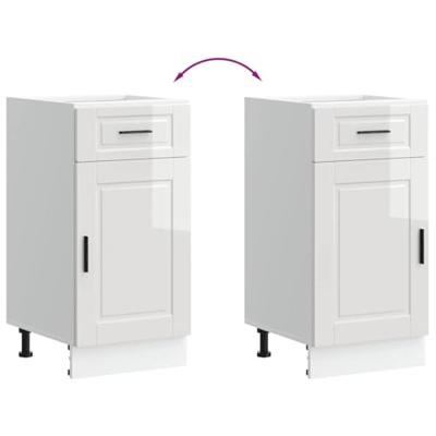 Keuken onderkast "Porto" bewerkt hout hoogglans wit Keuken onderkast "Porto" bewerkt hout hoogglans wit