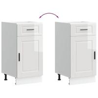 Keuken onderkast "Porto" bewerkt hout hoogglans wit - thumbnail