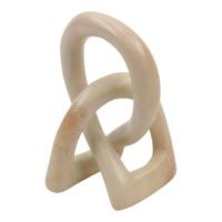 Zeepsteen Beeldje Eindeloze Knoop Wit (Large) - thumbnail