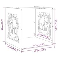Brandhoutrek 40x40x40 cm koudgewalst staal olijfgroen - thumbnail