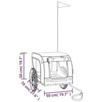 Hondenfietstrailer oxford stof en ijzer geel en zwart - thumbnail