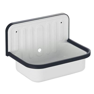 Uitstortgootsteen Alape 51x36 cm met Rand en Overloop Plaatstaal Wit - thumbnail