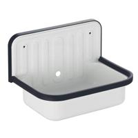 Uitstortgootsteen Alape 51x36 cm met Rand en Overloop Plaatstaal Wit - thumbnail