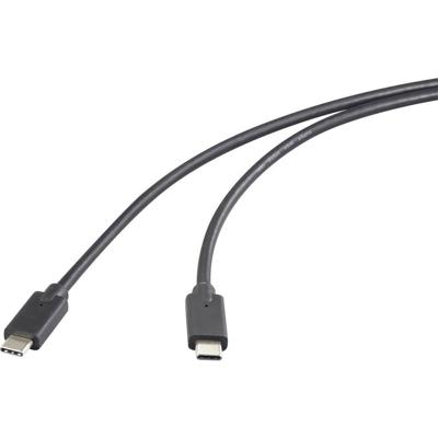 Renkforce RF-5501100 USB-C-kabel USB 3.2 Gen2x2 USB-C stekker, USB-C stekker 0.50 m Zwart TPE-mantel Renkforce RF-5501100 USB-C-kabel USB 3.2 Gen2x2 USB-C stekker, USB-C stekker 0.50 m Zwart TPE-mantel