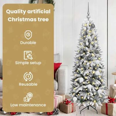 VidaXL Kunstkerstboom wit 150 cm pvc en plastic en staal en pe