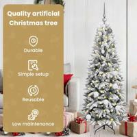 VidaXL Kunstkerstboom wit 150 cm pvc en plastic en staal en pe - thumbnail