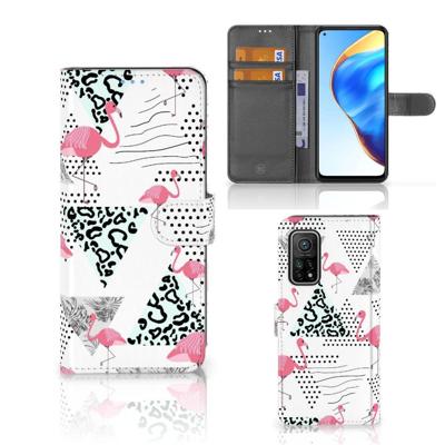 Xiaomi Mi 10T Pro | Mi 10T | Telefoonhoesje | Met pasjeshouder | Flamingo Triangle