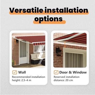 VidaXL Markies rood en zwart 350 x 250 x 165 cm polyester