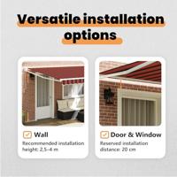 VidaXL Markies rood en zwart 350 x 250 x 165 cm polyester - thumbnail