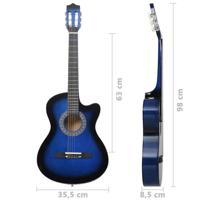 VidaXL Gitaar cutaway met 6 snaren western klassiek 38" getint blauw - thumbnail