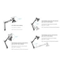 Bureaulamp EDM 30081 Melbourne Zwart Metaal 60 W 24 x 98 cm E27 Flexo/bureaulamp - thumbnail