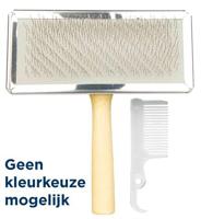 TRIXIE SLICKERBORSTEL HOUTEN GREEP / METALEN PINNEN ASSORTI 14X11 CM 3 ST - thumbnail