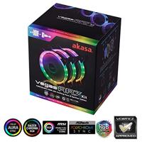 Akasa VEGAS AR7 Computer behuizing Koelplaat/radiatoren 12 cm Zwart, Transparant 3 stuk(s) - thumbnail