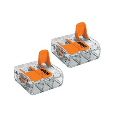 Wago Lasklem 221-613 hevelklem 3 draden voor soepele en massieve draad van 0,5 tot 6mm²