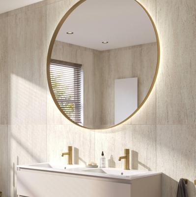 Ben Mimas ronde spiegel met LED verlichting en anti-condens Ø120cm mat goud