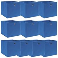 VidaXL Opbergboxen 10 st 32x32x32 cm stof blauw - thumbnail