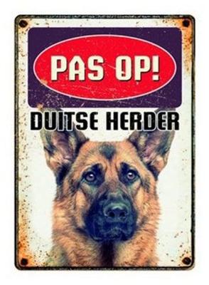 Plenty Gifts waakbord blik duitse herder