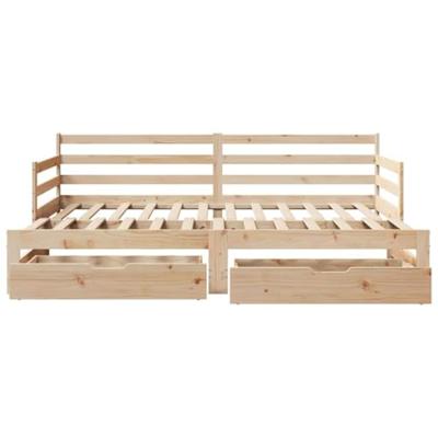 Slaapbank met onderschuifbed en lades zonder matras 90x200 cm Slaapbank met onderschuifbed en lades zonder matras 90x200 cm