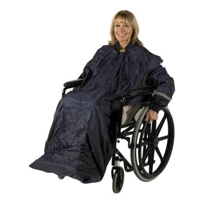 Rolstoelponcho Wheely Mac met mouwen Deluxe | Gevoerd | Capuchon | Winddicht | Waterdicht | Blauw | Large | Splash | PR34025-L
