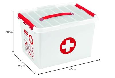 Sunware Q-line EHBO doos met inzet 22L wit rood
