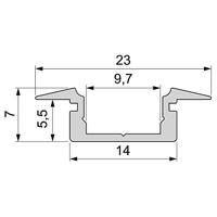 Deko Light 975003 ET-01-08 T-profiel Aluminium (b x h x d) 23 x 7 x 2000 mm 2 m - thumbnail