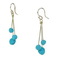 Katoenen Oorbellen - Cherries (Turquoise) - thumbnail