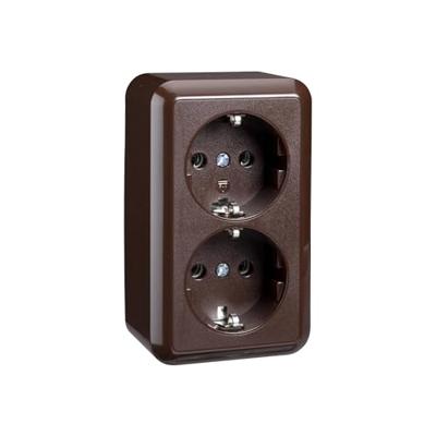 ELSO AP-stopcontact 395402 2-voudig 16A CONTURA bruin 1 stuk(s)