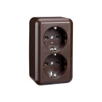 ELSO AP-stopcontact 395402 2-voudig 16A CONTURA bruin 1 stuk(s) - thumbnail