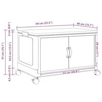 VidaXL Opbergbox stapelbaar met wielen 75 l 64x40x41 cm - thumbnail