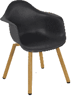 Lesli Living Montreux tuinstoel zwart|naturel - thumbnail