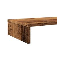 Monitorstandaard 100x27x10 cm bewerkt hout oud houtkleurig - thumbnail