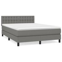 Boxspring met matras stof donkergrijs 160x200 cm - thumbnail