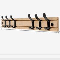 Mode houten gratis ponsen haak Coat Rack hanger haak voor slaapkamer woonkamer of garderobe grootte: 6 haken - thumbnail
