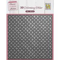 Nellie's Choice • 3d embossing folder achtergrond plus tekens 15x15cm - thumbnail