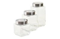 Set van 3 Potjes DKD Home Decor 750 ml 8,5 x 8,5 x 18 cm - thumbnail