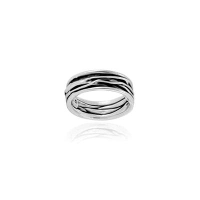 Zilveren Ring Corrugado Slim - Maat 19 (Sterling Zilver 925)