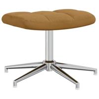 Relaxstoel met voetenbank fluweel bruin - thumbnail