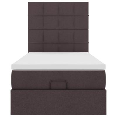 Ottoman bed met matras 140x200cm stof donkerbruin